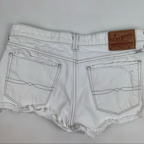 Lucky Brand The Cut off White Jean Shorts size 2 - Picture 10 of 15